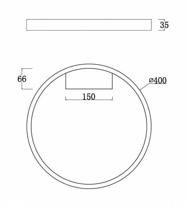 Накладной светильник Maytoni Rim 25 Вт 4000 К латунь MOD058CL-L25BS4K