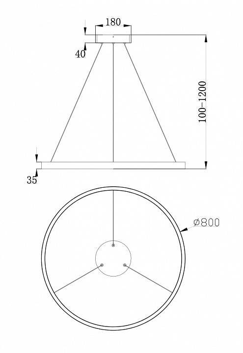 Подвесной светильник Maytoni Rim 42 Вт 4000K MOD058PL-L42W4K