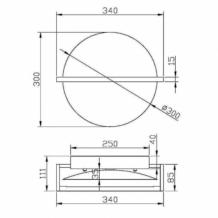 Настенный светильник Maytoni Mira 14 Вт 3000 К MOD279WL-L14B3K