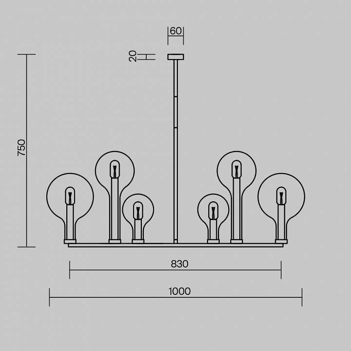 Люстра на штанге Maytoni Status MOD333PL-06BS1