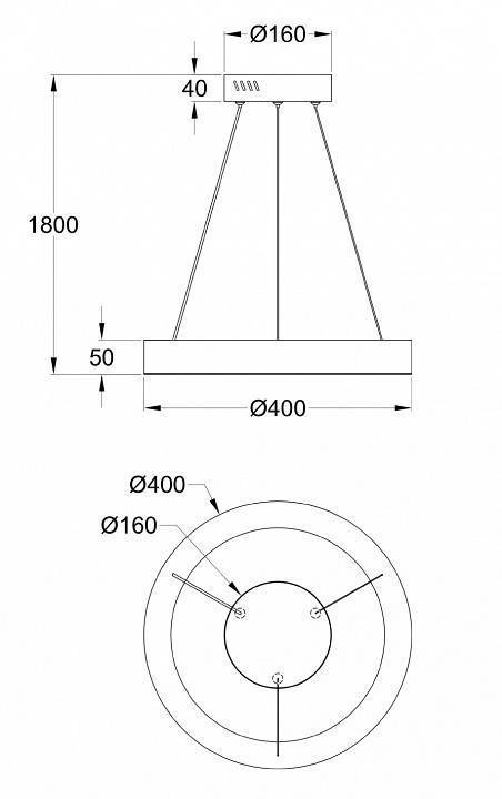 Подвесной светильник Maytoni Saturno MOD415PL-L36BS4K