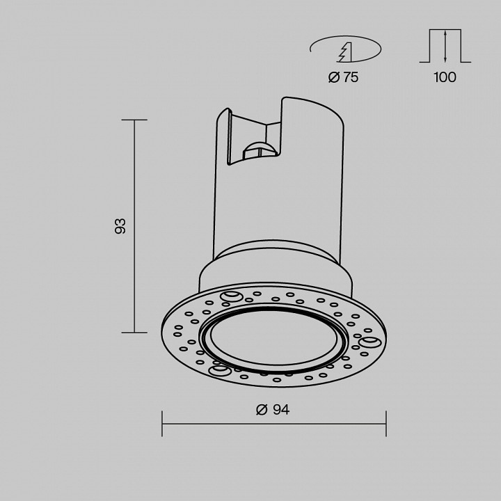 Встраиваемый светильник Maytoni Grit LED 10 Вт 3000 К O501DL-L10B3K