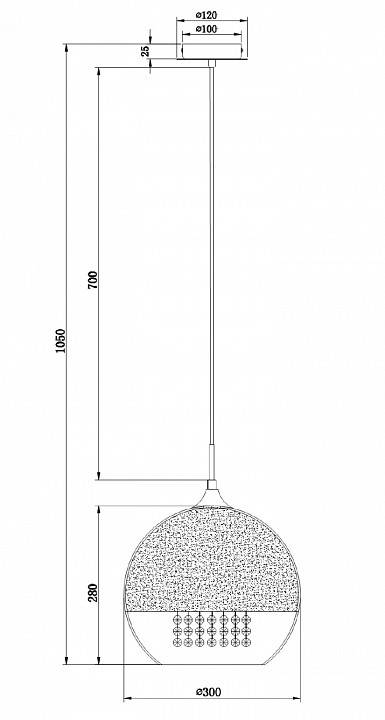 Подвесной светильник Maytoni Fermi 1 лампа никель P140-PL-170-1-N