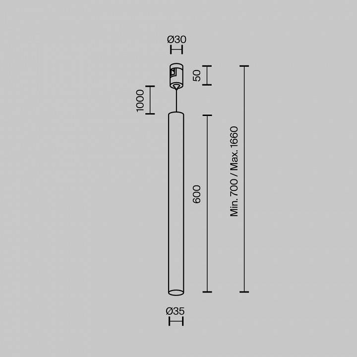 Подвесной светильник Maytoni Focus Led TR156-1-5W4K-B