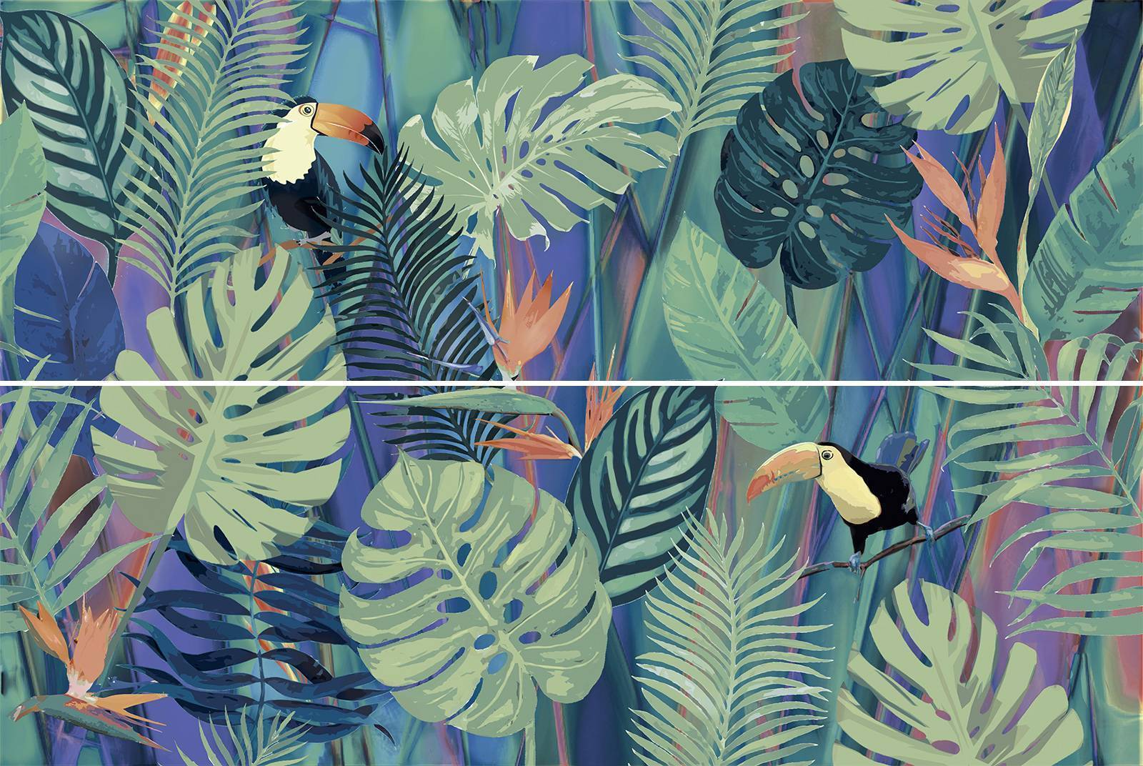 Панно из 2 плиток ALMA Ceramica Jungle 400х600х8 мм PWU11JGL1