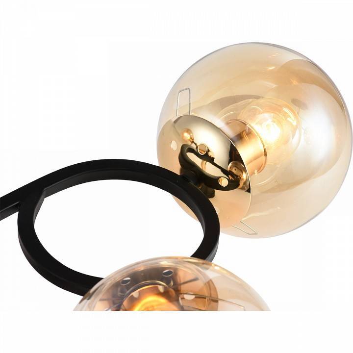 Люстра на штанге Reluce 4 лампы BK+FGD 01338-0.3-04 BK+FGD