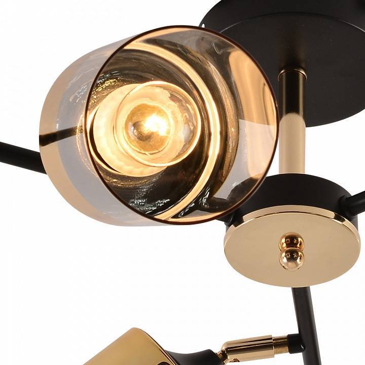 Люстра на штанге Reluce 01555-1 6 ламп 01555-3.3-06B BK+FGD