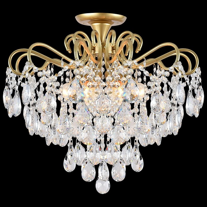 Люстра на штанге De Markt 04066-0.3-06 6xE27 матовое золото/хром 04066-0.3-06 MATT GOLD+CR