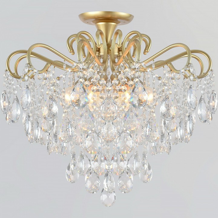 Люстра на штанге De Markt 04066-0.3-06 6xE27 матовое золото/хром 04066-0.3-06 MATT GOLD+CR