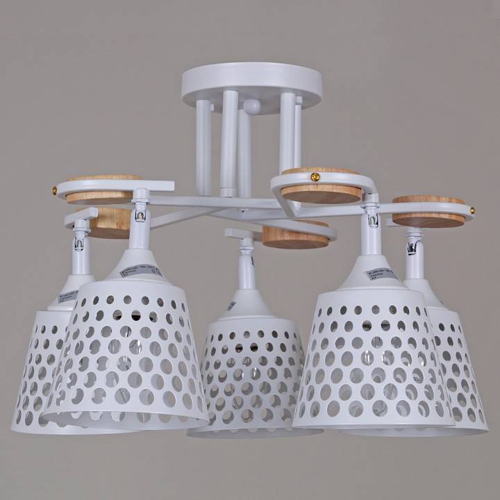 Люстра на штанге Reluce 04218 5 ламп белый 04218-0.3-05 WT