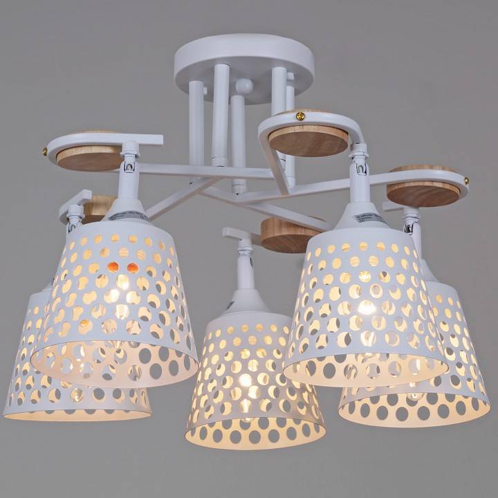 Люстра на штанге Reluce 04218 5 ламп белый 04218-0.3-05 WT