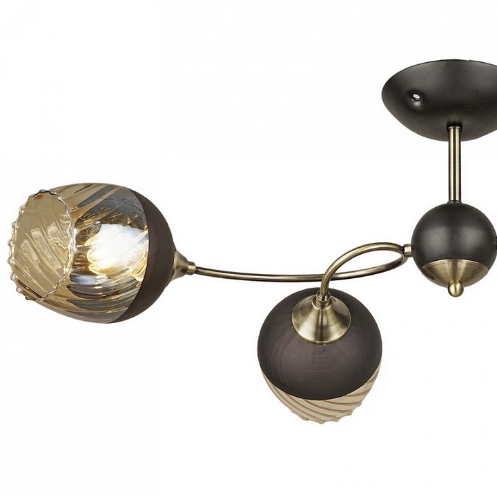 Люстра на штанге De Markt 04250-0.3-04 4xE27 черный/античная бронза 04250-0.3-04 BK+AB