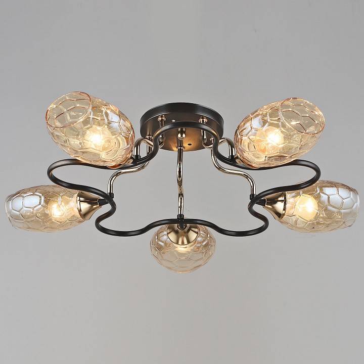 Потолочная люстра Reluce 04986 5 ламп Coffee Gold 04986-0.3-05 COFFEE+FGD