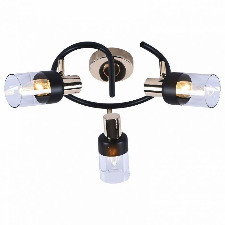 Спот De Markt 05903-0.8-03A BK+FGD 3 лампы черный золото 05903-0.8-03A BK+FGD