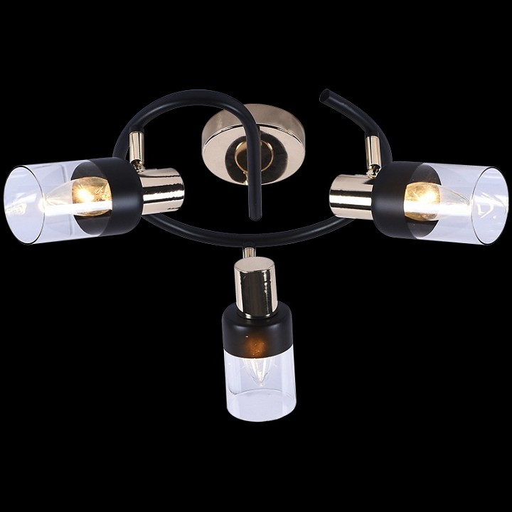 Спот De Markt 05903-0.8-03A BK+FGD 3 лампы черный золото 05903-0.8-03A BK+FGD