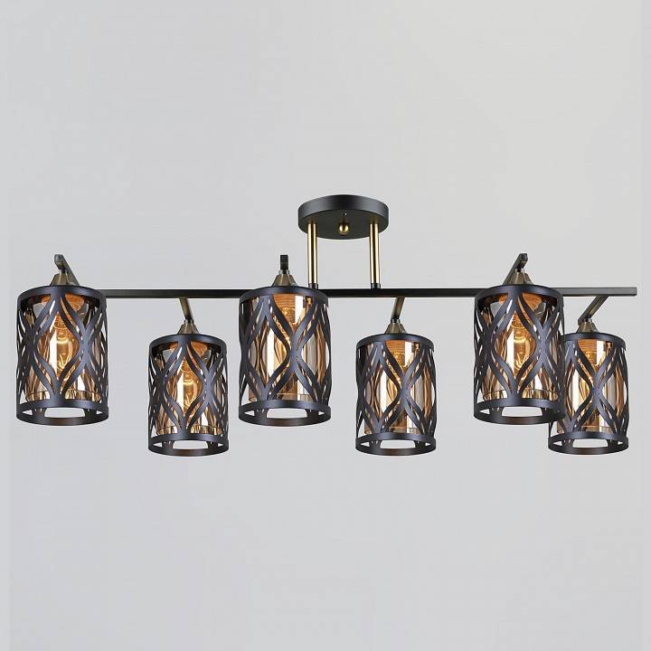 Потолочная люстра Reluce 05942 6 ламп Black Copper 05942-0.3-06 BK+COP
