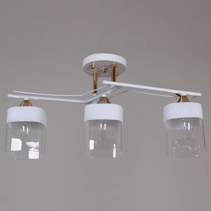 Светильник на штанге Reluce 06096 3 лампы белый французское золото 06096-0.3-03 WH+FG