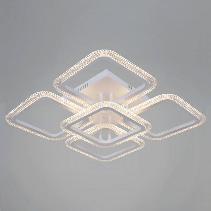 Потолочная люстра De Markt 09838 светодиодная с пультом ДУ белая 09838-0.3-4+1 WH