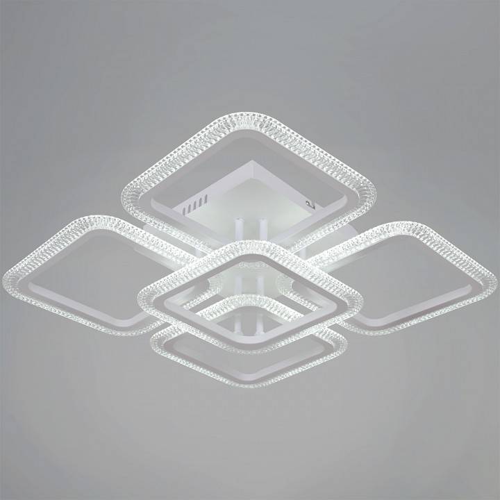 Потолочная люстра De Markt 09838 светодиодная с пультом ДУ белая 09838-0.3-4+1 WH