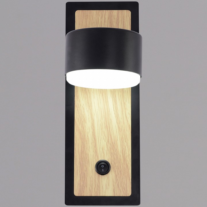 Бра 12540-0.2-01 BK+WOOD