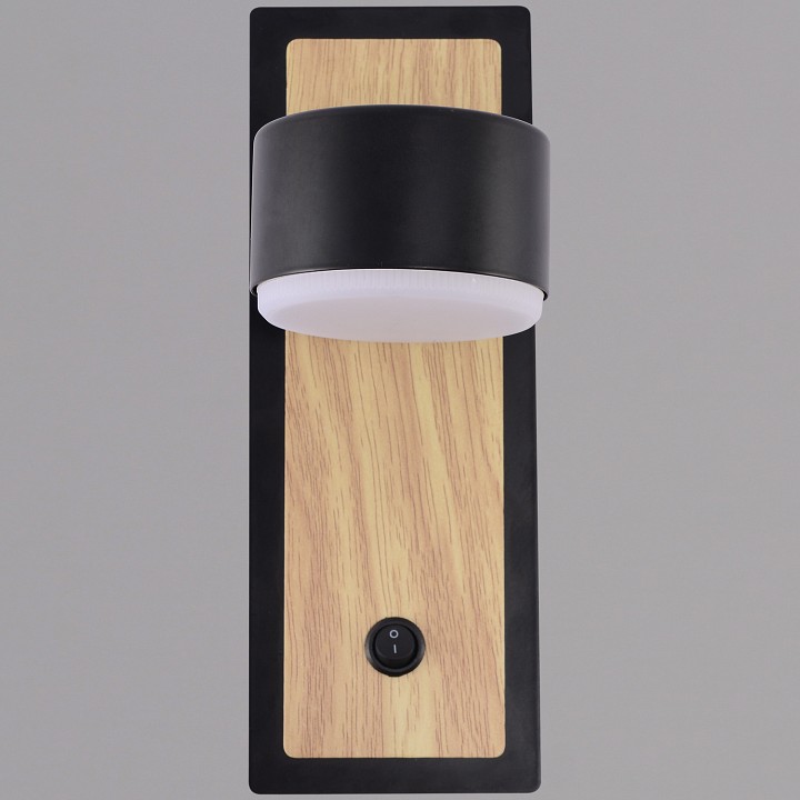 Бра 12540-0.2-01 BK+WOOD