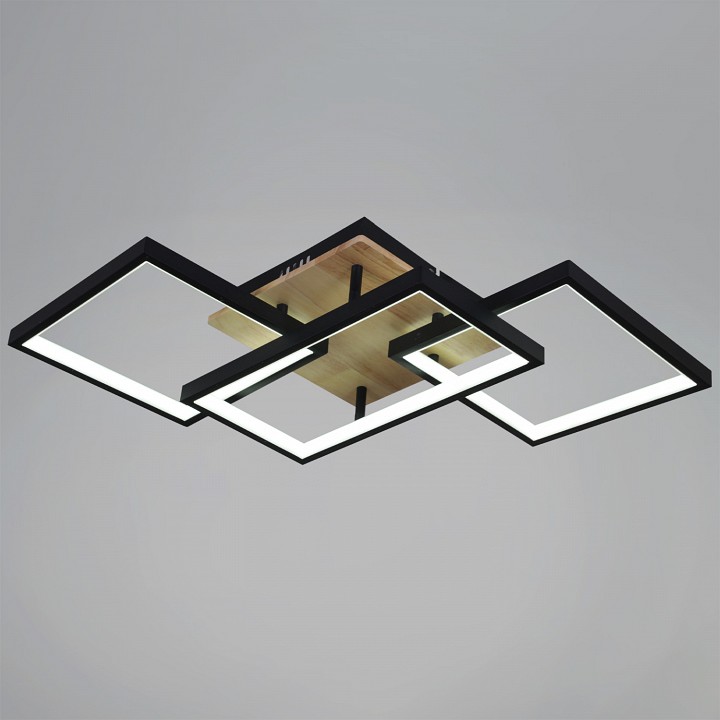 Потолочная люстра Reluce 49560-0.3-03 BK+WOOD