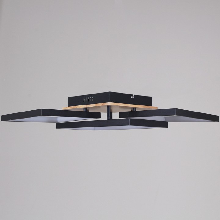 Потолочная люстра Reluce 49560-0.3-03 BK+WOOD