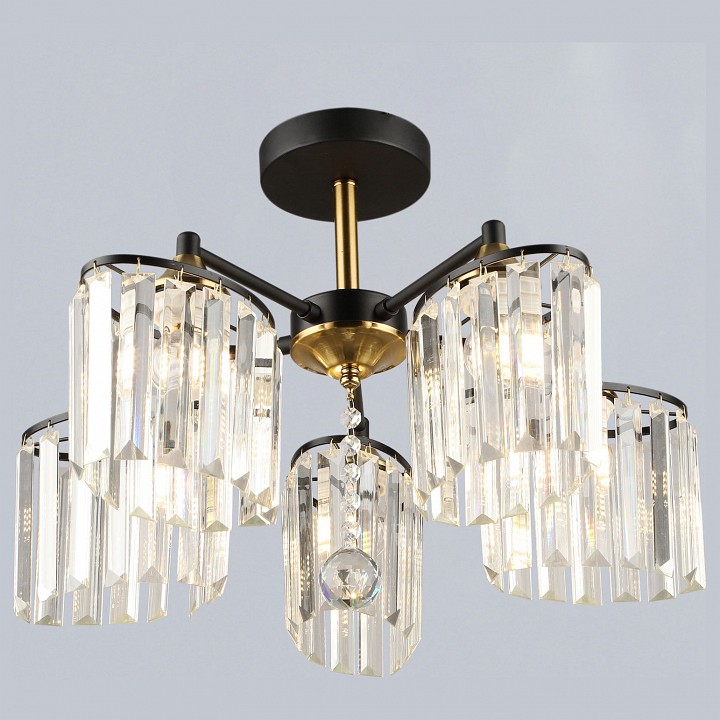 Люстра на штанге De City 63660-0.3-05 BK+COP 5 ламп 63660-0.3-05 BK+COP