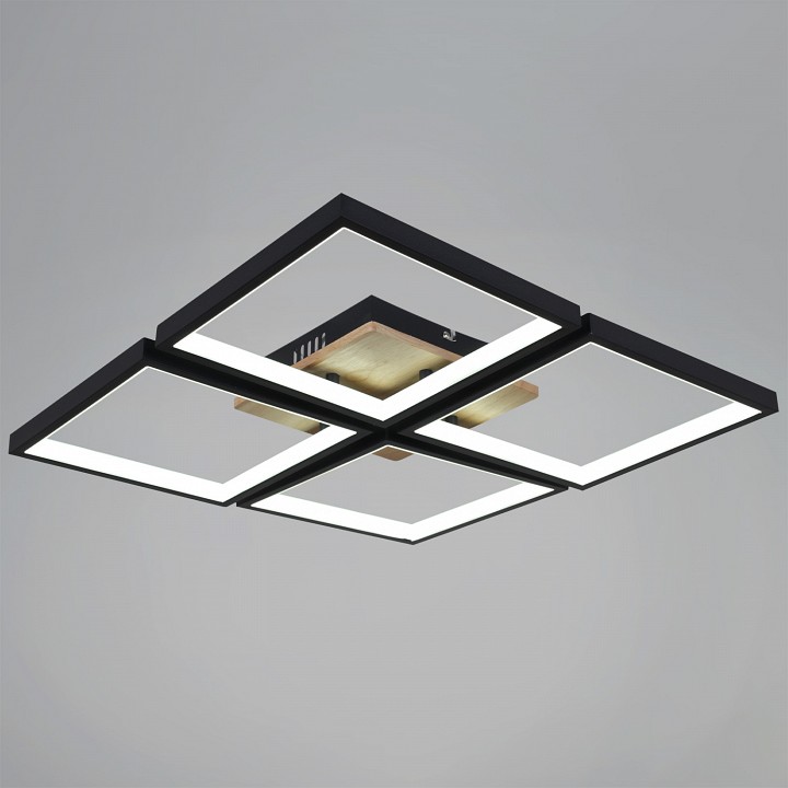 Потолочная люстра 78560-0.3-04 BK+WOOD