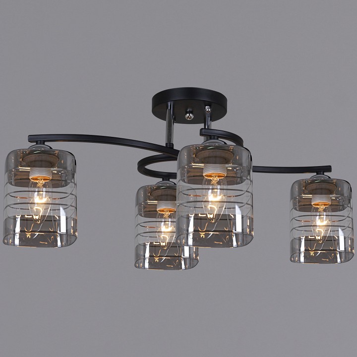 Люстра на штанге De Markt Бремен 4xE27 99260-0.3-04 BK+CR