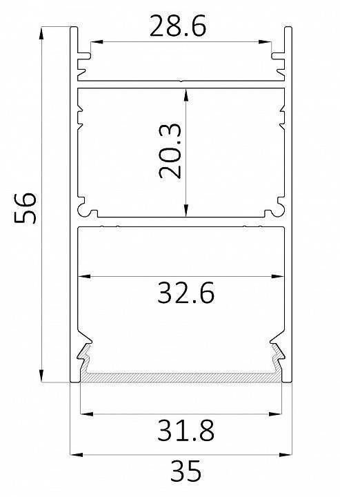 Светильник светодиодный накладной Dekraft 6063 LINE 3556 36 Вт 6000 К 1200 мм черный 0412629