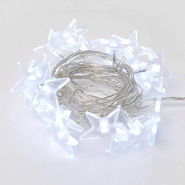 Гирлянда с насадками Uniel Снежинки 10 LED 2 м ULD-7920