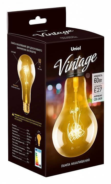 Лампа накаливания Uniel IL-V E27 60Вт K UL-00000477