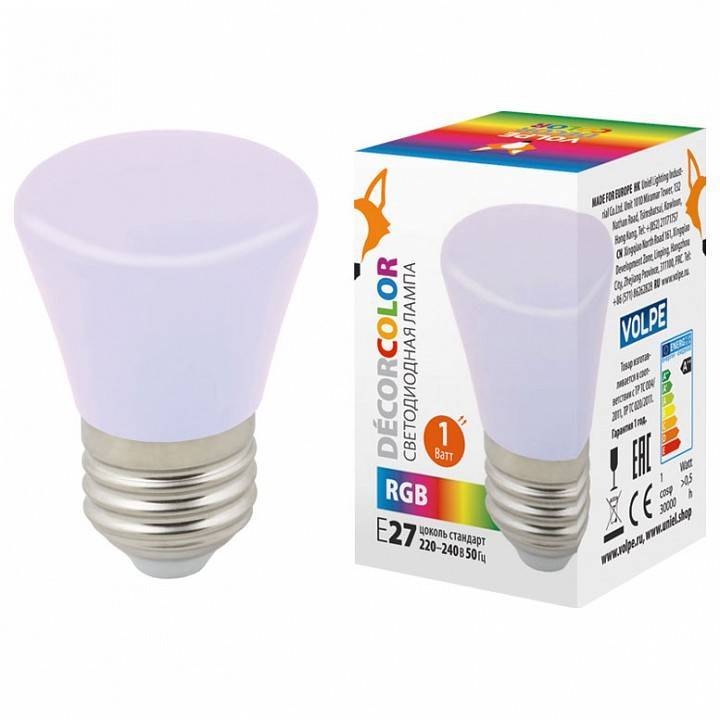 Лампа светодиодная Volpe Décor Color E27 1 Вт зеленая UL-00005805