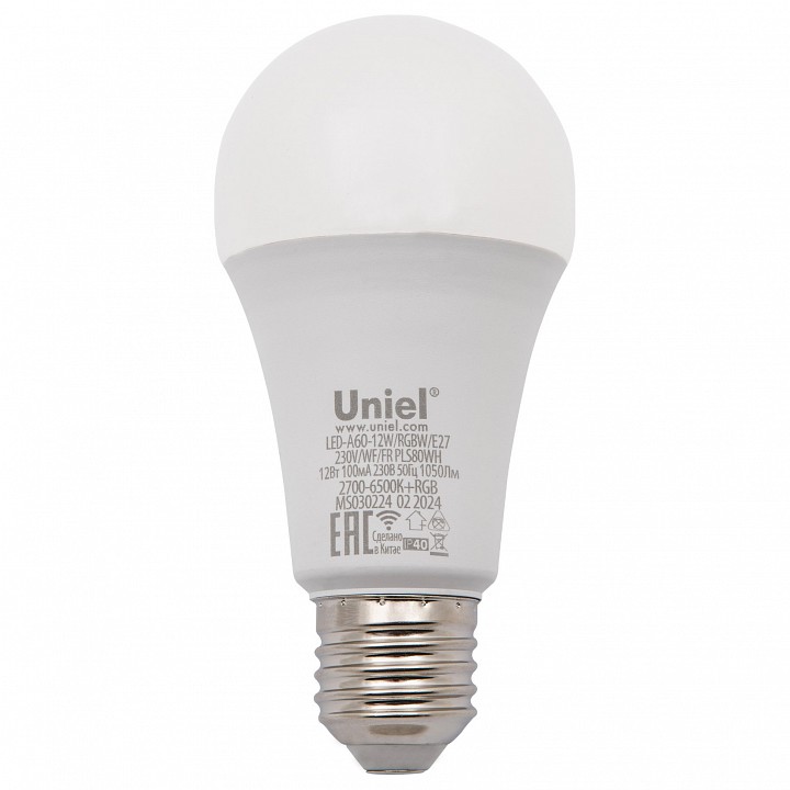 Лампа светодиодная с управлением через Wi-Fi Uniel  E27 12Вт 2700 - 6500K UL-00011654