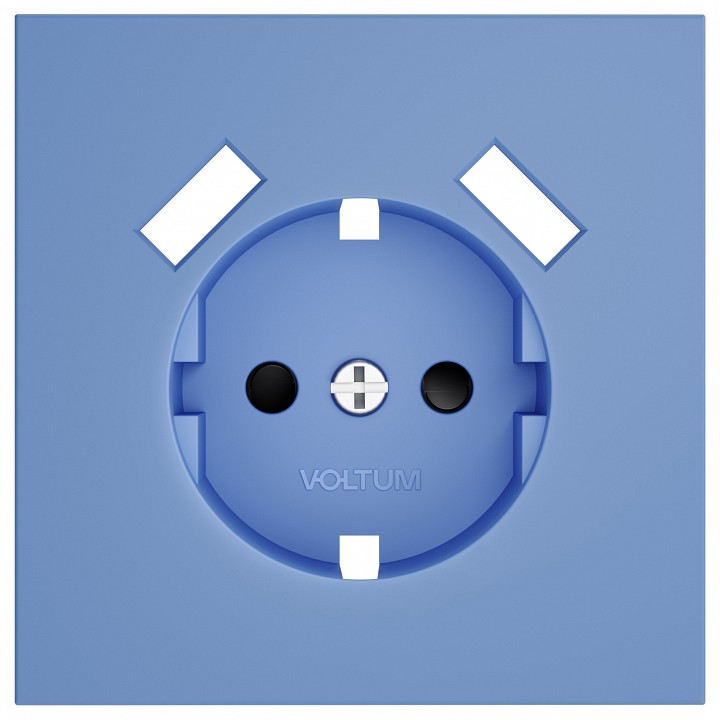 Накладка для розетки с заземлением и со шторками и 2хUSB type A Voltum S70 VLS000915