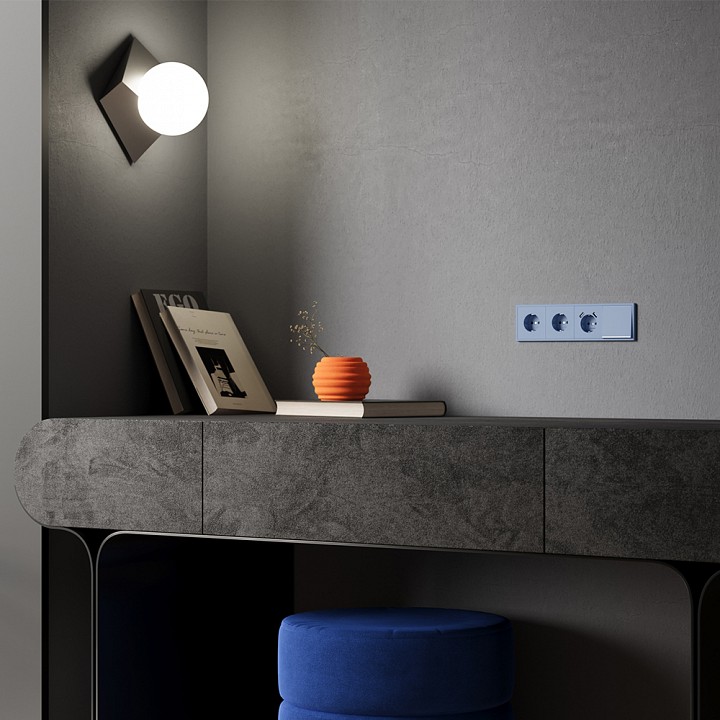 Накладка для розетки с заземлением и со шторками и 2хUSB type A Voltum S70 VLS000915