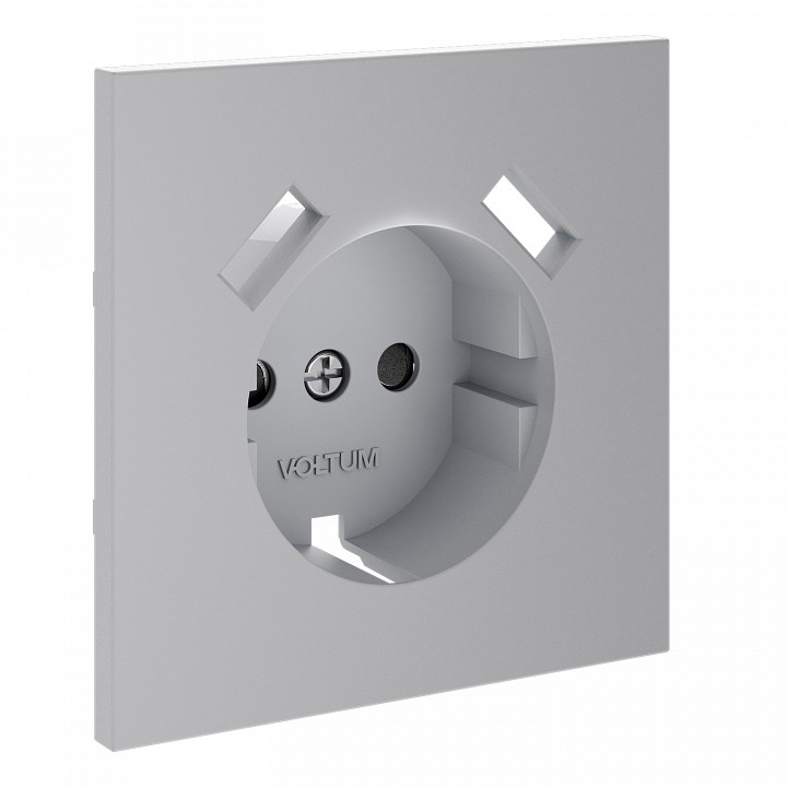 Накладка для розетки с заземлением и со шторками и 2хUSB type A Voltum S70 VLS000916
