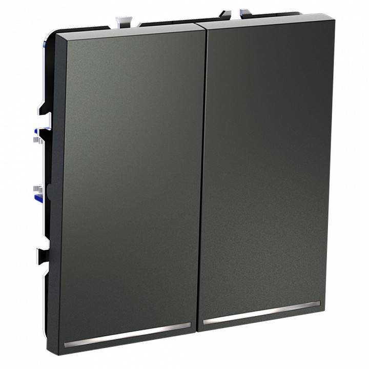 Выключатель двухклавишный с подсветкой без рамки Voltum S70 VLS020206