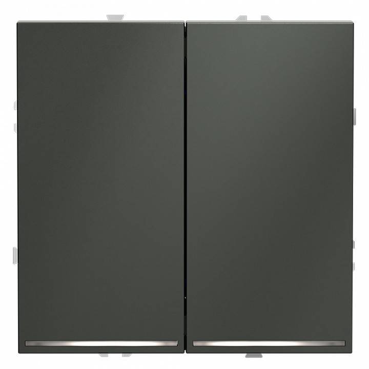 Выключатель двухклавишный с подсветкой без рамки Voltum S70 VLS020206