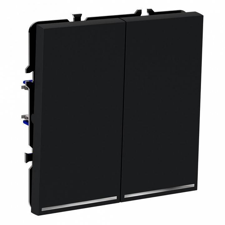 Выключатель двухклавишный с подсветкой без рамки Voltum S70 VLS020207