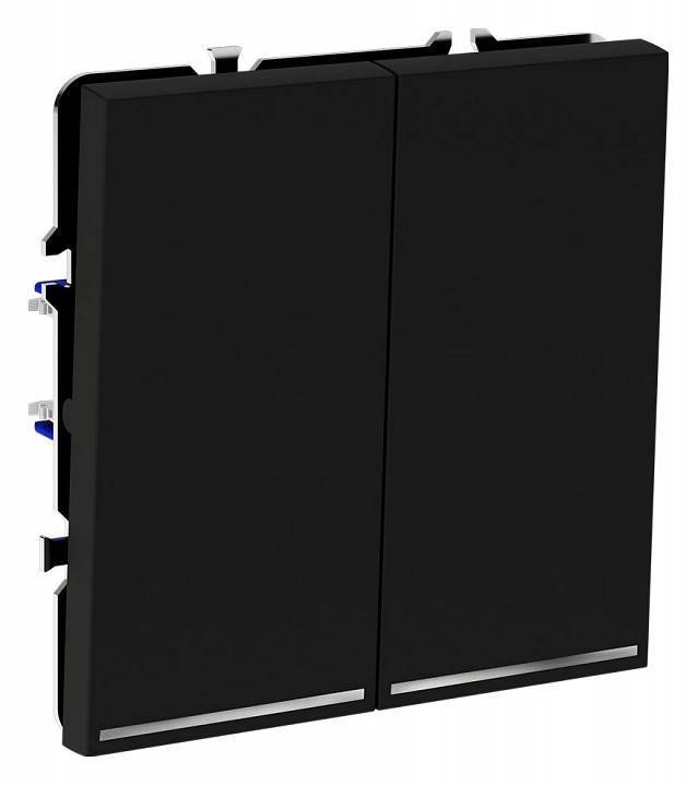 Выключатель проходной двухклавишный с подсветкой без рамки Voltum S70 VLS020408