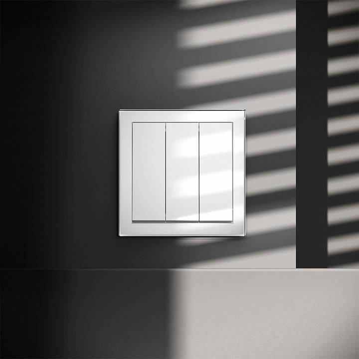 Выключатель трехклавишный без рамки Voltum S70 VLS030101