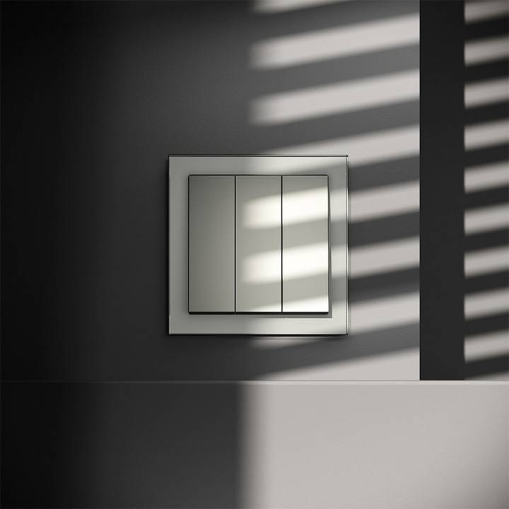 Выключатель трехклавишный без рамки Voltum S70 VLS030105