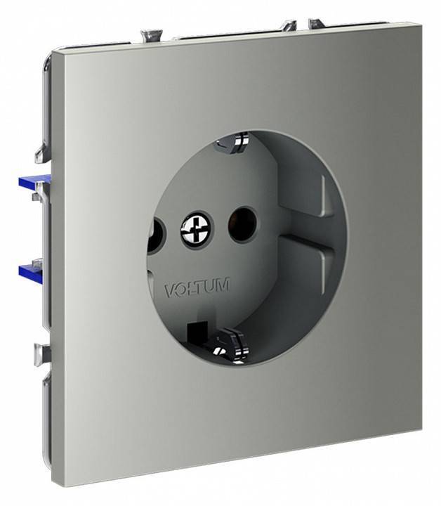 Розетка с заземлением, без рамки Voltum S70 VLS040105