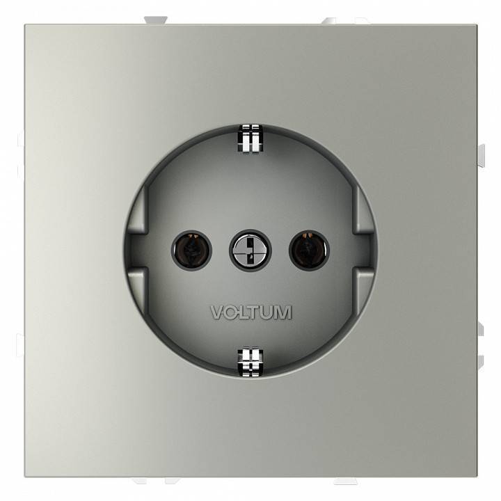 Розетка с заземлением, без рамки Voltum S70 VLS040105