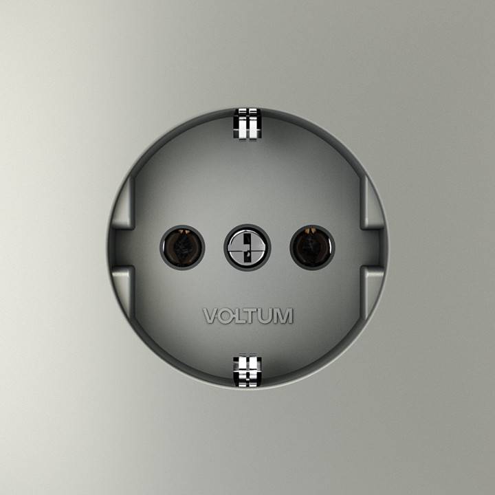 Розетка с заземлением, без рамки Voltum S70 VLS040105