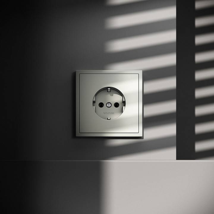 Розетка с заземлением, без рамки Voltum S70 VLS040105