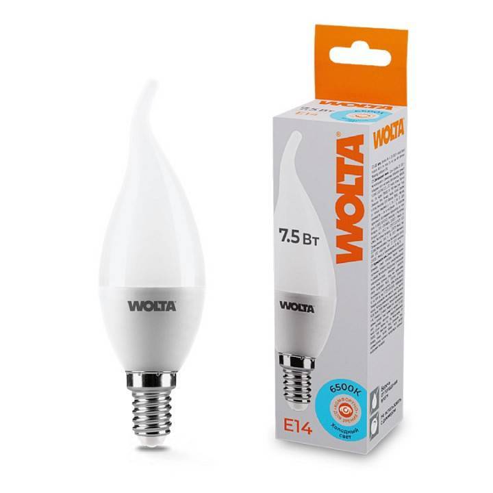 Лампа светодиодная Wolta  E14 7.5Вт 6500K 25WCD7.5E14