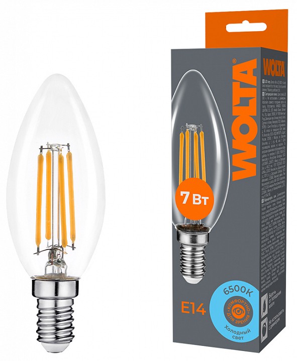 Лампа светодиодная Wolta  WF-C35-7W6KE14